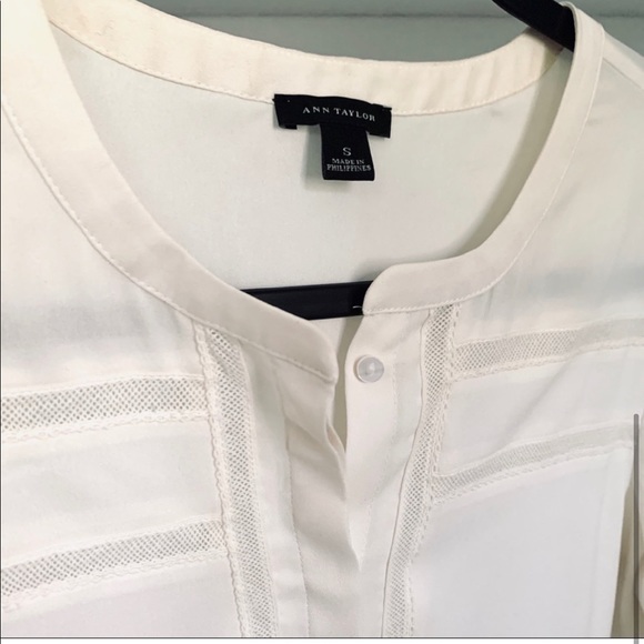 Ann Taylor Silky Long Sleeve Button Down Blouse - Picture 3 of 4